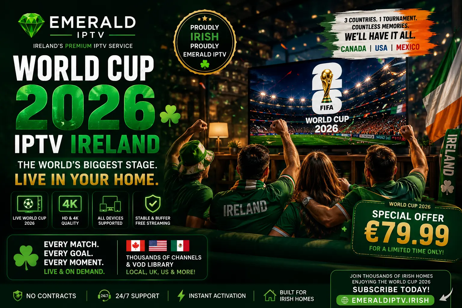 IPTV Ireland World Cup 2026 Watch Guide: Fixtures, Devices, 4K Setup & Free Trial