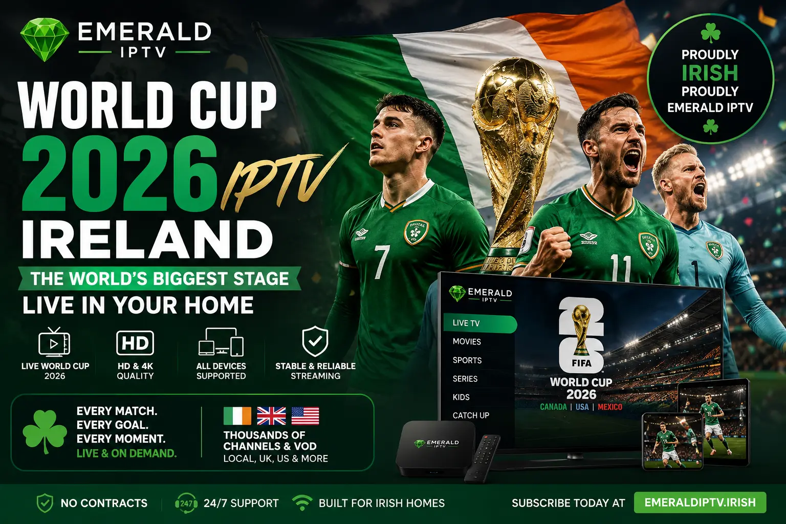 IPTV Ireland World Cup 2026 Watch Guide: Fixtures, Devices, 4K Setup & Free Trial